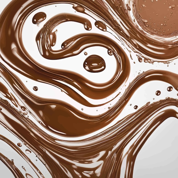 Vetor respingo de chocolate com um chocolate renderização em 3 d ilustração 3 dsplash de chocolate com um cho