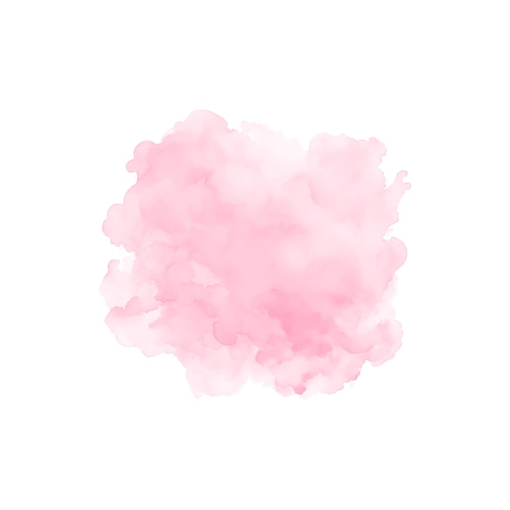 Vetor respingos de água aquarela rosa abstrata em um fundo branco
