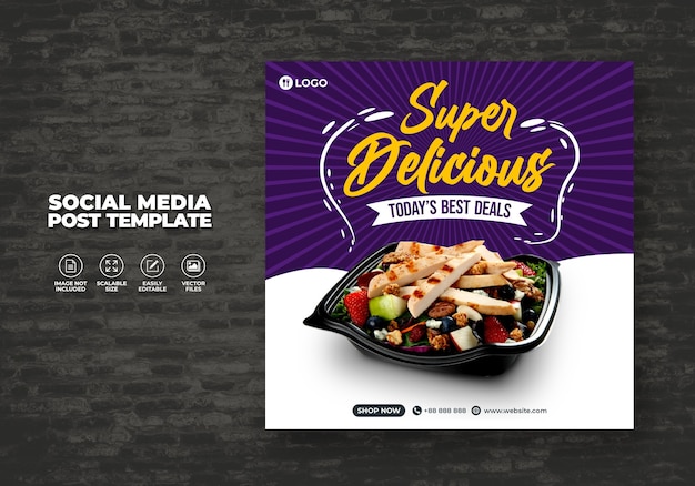 Restaurante de alimentos para mídias sociais modelo especial delicioso menu promoção