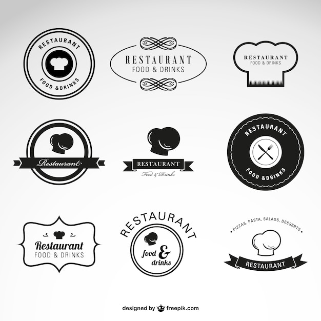 Vetor restaurante de comida e bebidas vector logos