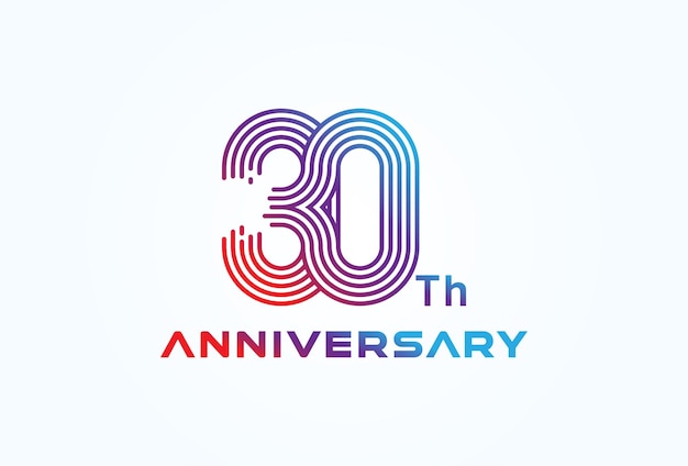 Resumo 30 número logo número 30 estilo de linha de monograma utilizável para aniversário, negócios e logotipo de tecnologia