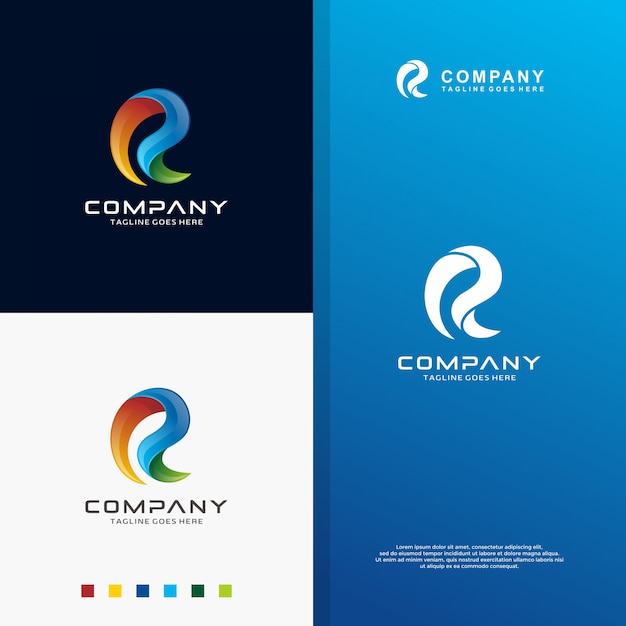 Resumo colorfull letra r logotipo