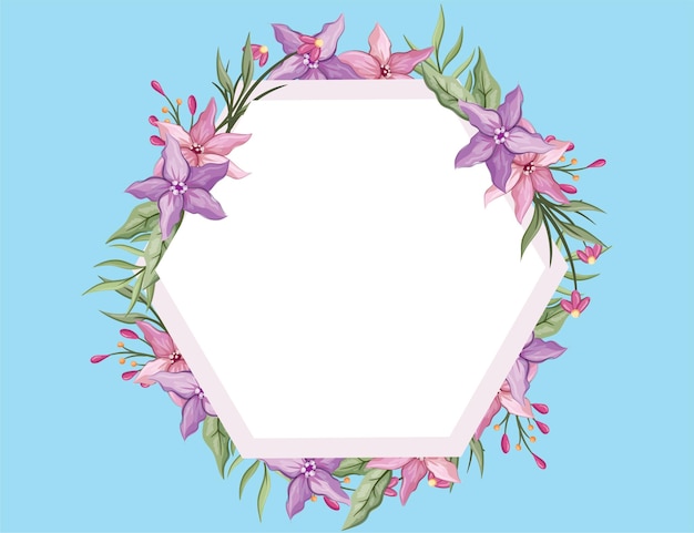 Resumo de flor de banquete de moldura hexagonal