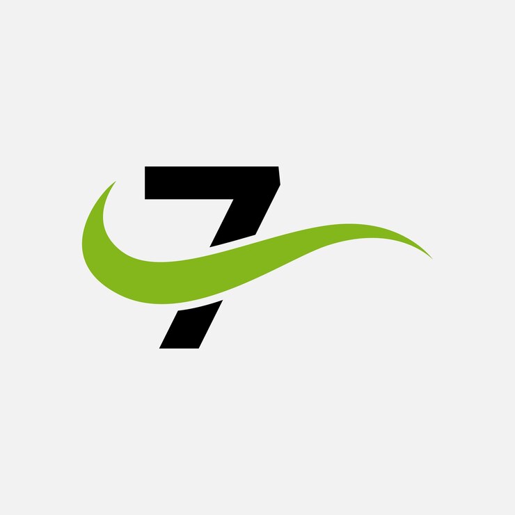 Vetor resumo desenho inicial de logotipo moderno de 7 letras