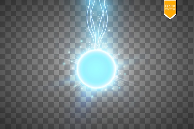 Vetor resumo do anel de energia azul em fundo transparente
