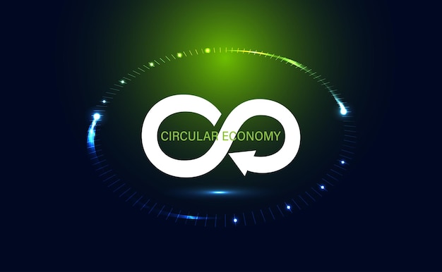 Resumo economia circular símbolos meio ambiente reciclar energia limpa governo ambiental