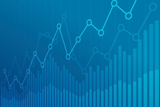 Vetor resumo gráfico financeiro