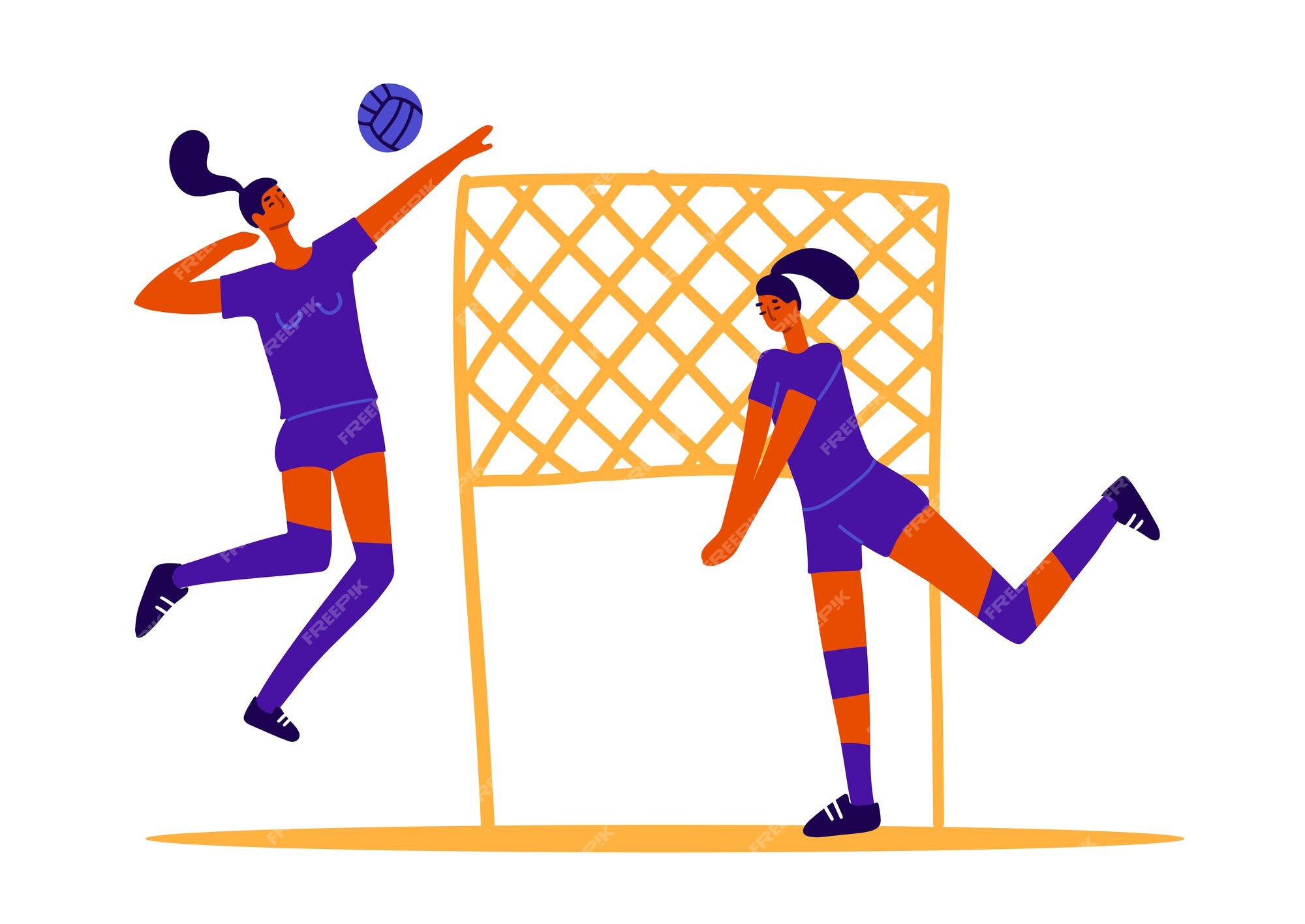 Resumo jogadores de voleibol duas meninas jogando vôlei feminino esportes  jogos bola conceito de jogo wome