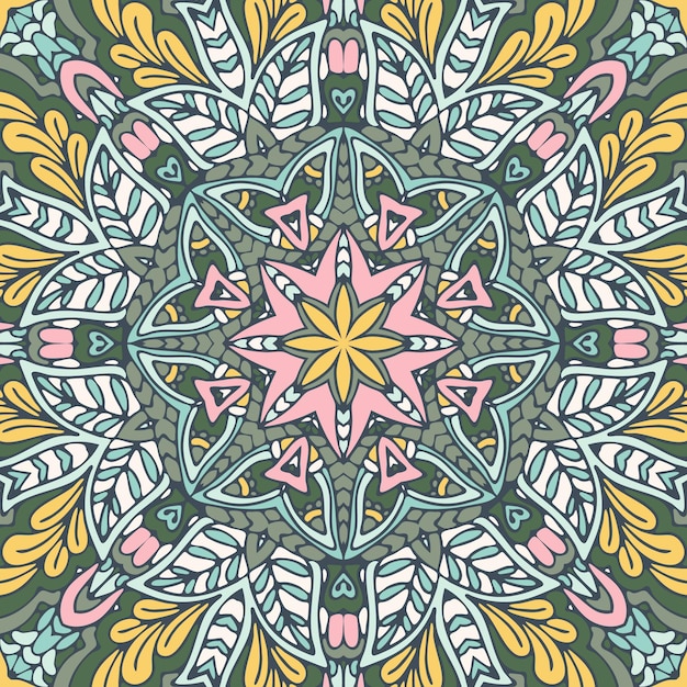 Resumo mandala vintage têxtil indiano étnico padrão sem emenda ornamental. design de superfície arabesco