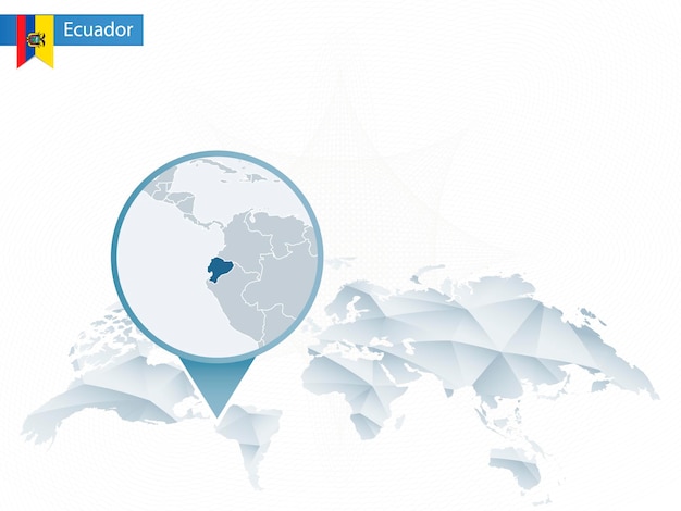 Resumo mapa-múndi arredondado com ilustração vetorial de mapa do equador detalhado fixado