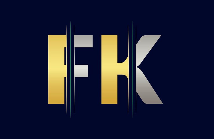 Vetor resumo modelo de design de logotipo de letra fk ilustração de logotipo vetorial