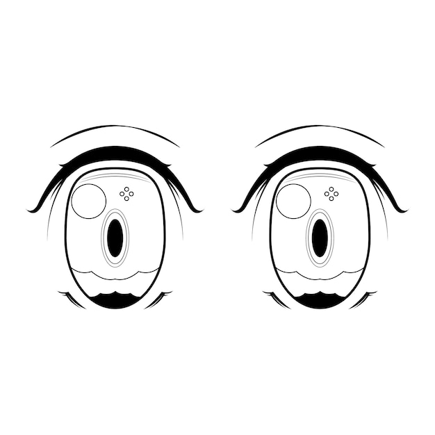 Resumo preto linha simples pessoas olho humano doodle contorno elemento vector design estilo esboço