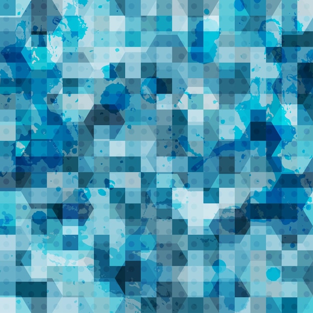 Vetor resumo quadrado azul grunge sem costura