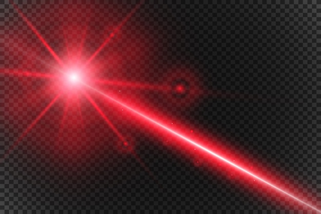 Vetor resumo raio laser. transparente isolado no fundo preto.