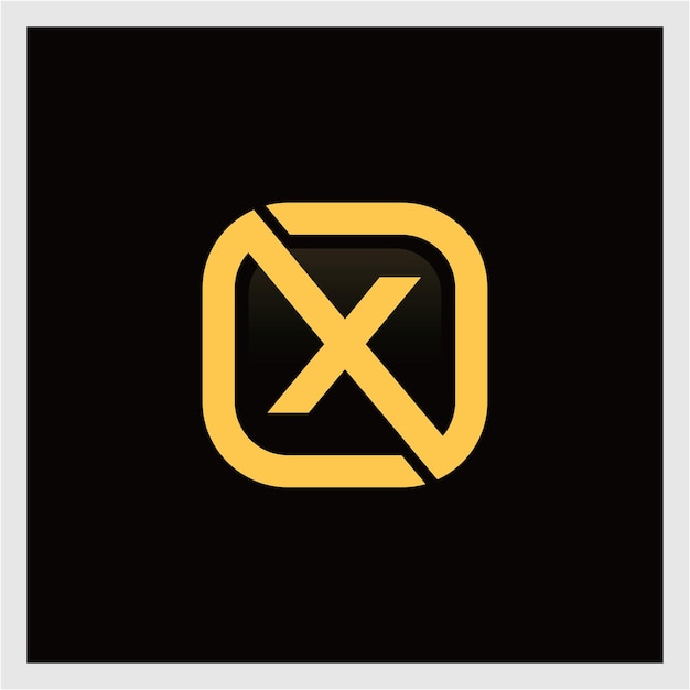 Retângulo arredondado letra x logotipo ilustração vetorial
