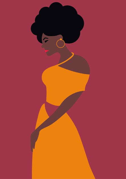Vetor retrato abstrato de mulher negra