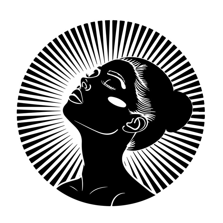 Vetor retrato abstrato de uma mulher bronzeada com cabelos longos e escuros