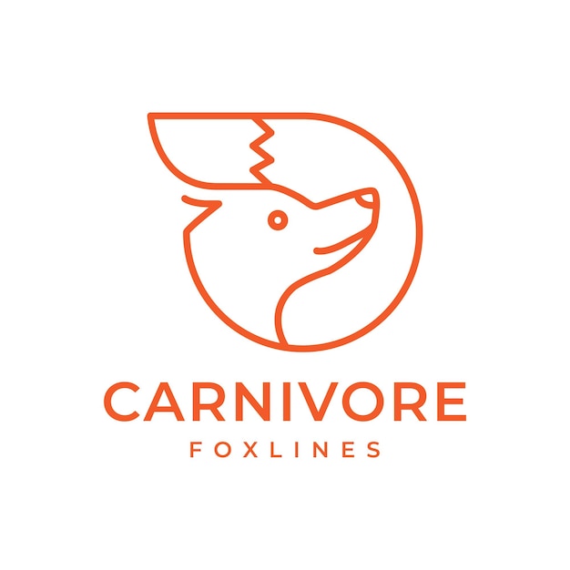 Vetor retrato de cabeça de raposa mascote forma geométrica personagem de desenho animado estilo de linha simples design de logotipo moderno ilustração de ícone vetorial