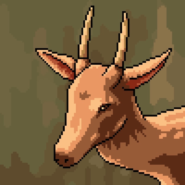 Retrato de cabeça de veado de pixel art