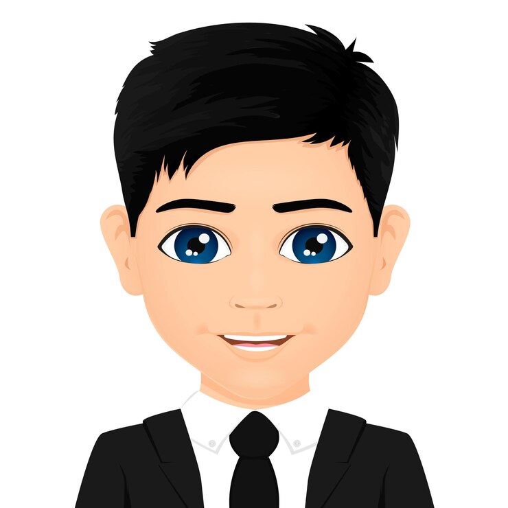 Vetor retrato de estudante com óculos e terno