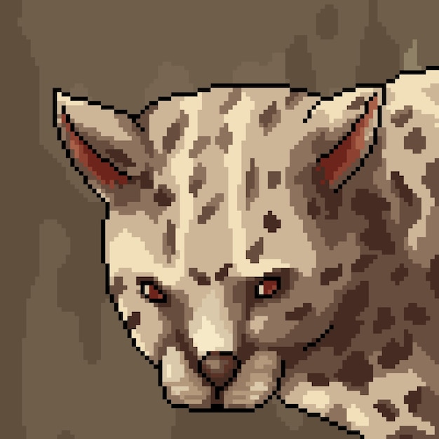 Retrato de gato selvagem de pixel art