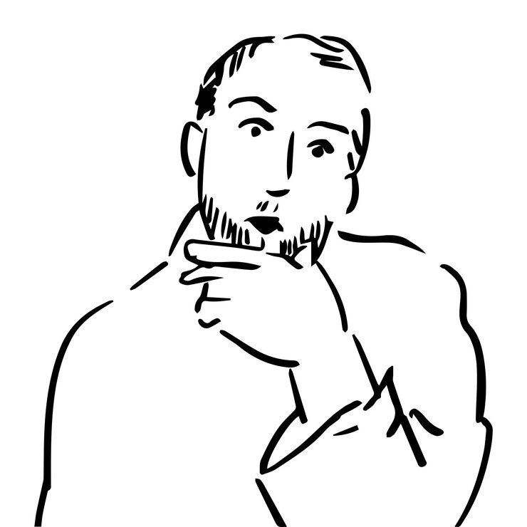 Vetor retrato de homem de meia idade surpreso
