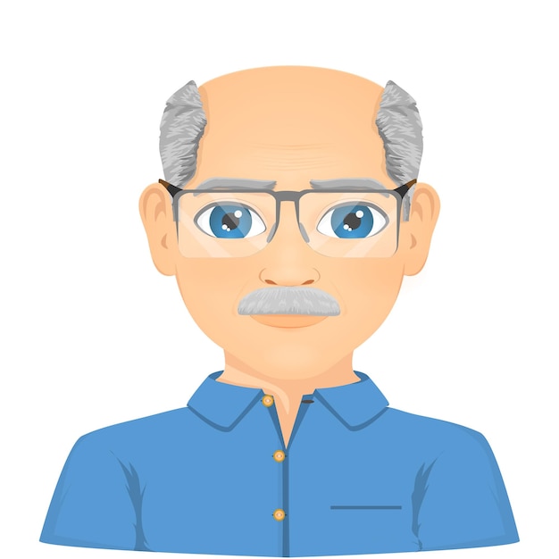 Retrato de homem maduro com bigode e careca
