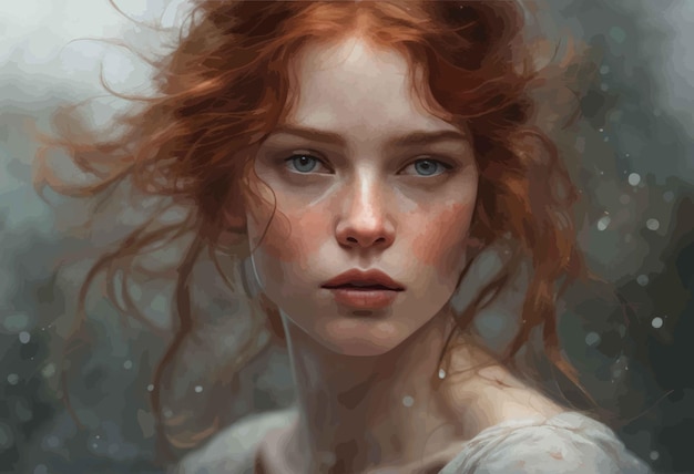 Retrato de mulher bonita com cabelos vermelhos e maquiagem dourada retrato de pessoa bonita com cabelo vermelho