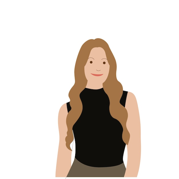 Retrato de mulher Ilustração plana elegante