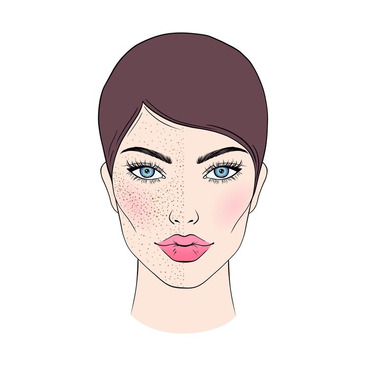 Vetor retrato, de, mulher jovem
