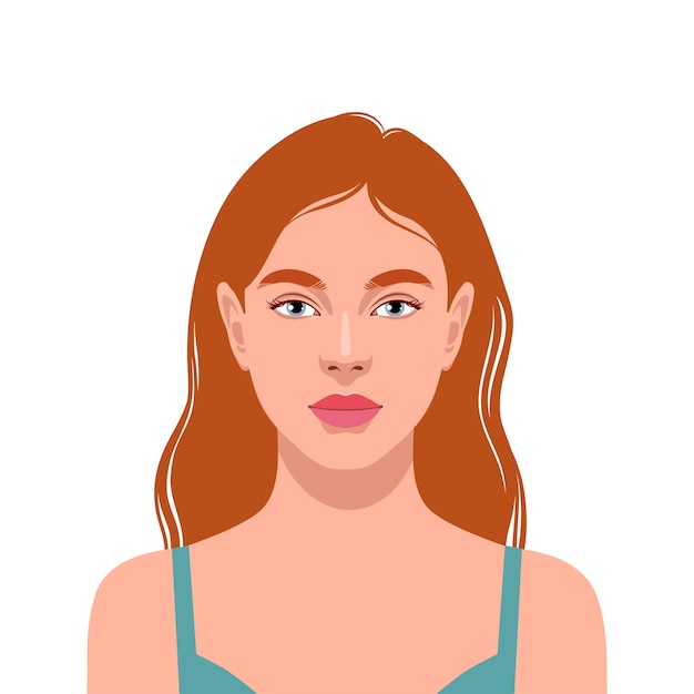 Retrato de mulher ruiva linda isolado no fundo branco