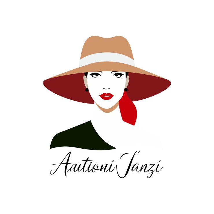 Vetor retrato de mulher sensual minimalista usando chapéu de borda antonina tanzi