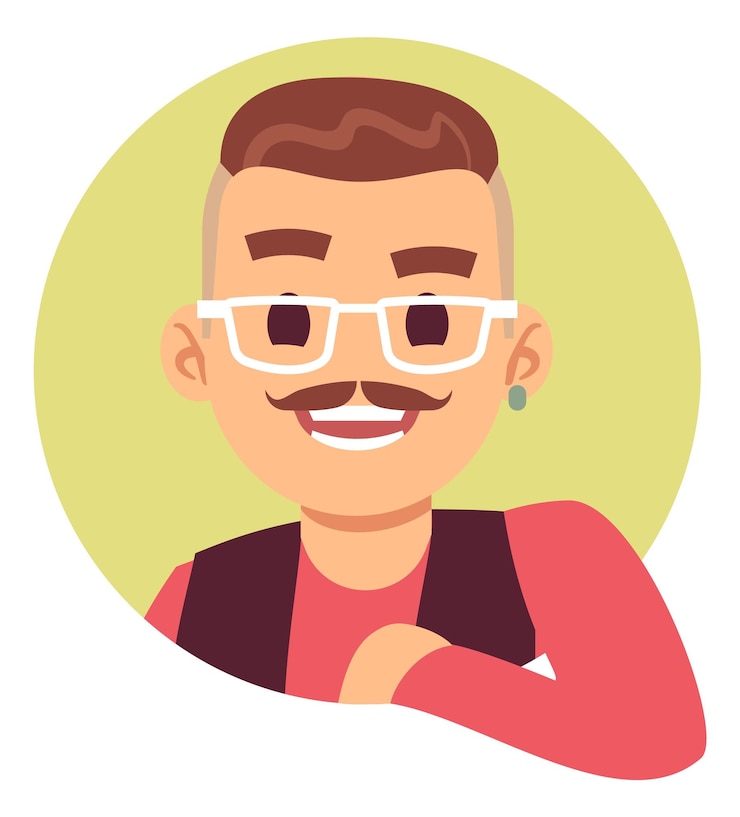 Vetor retrato de pessoa de meia-idade isolado em fundo branco