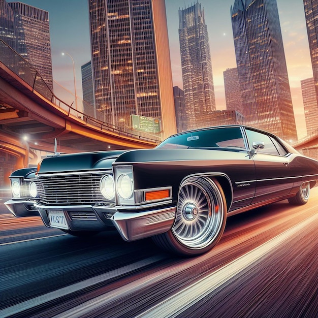 Vetor retrato de um carro americano eua v8 cadillac eldorado ilustração de arte vetorial avatar icon wal