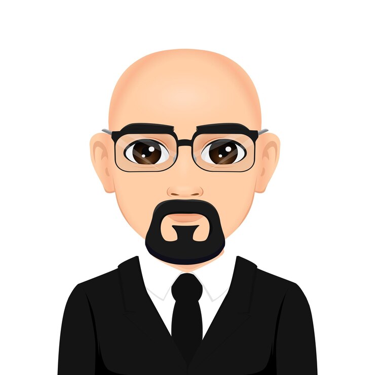 Vetor retrato de um homem com cabeça careca e óculos
