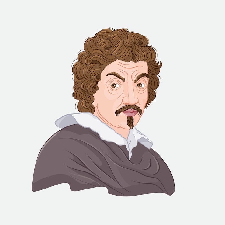Vetor retrato de um homem do século xvii