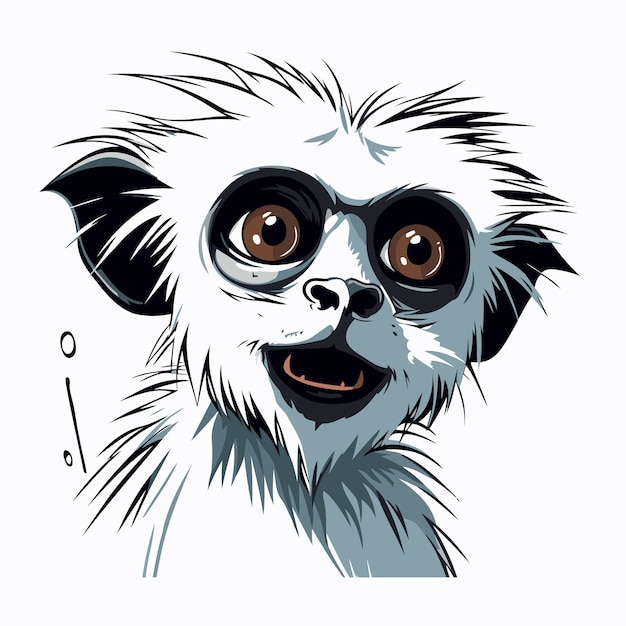 Retrato de um panda bonito com olhos grandes ilustração vetorial