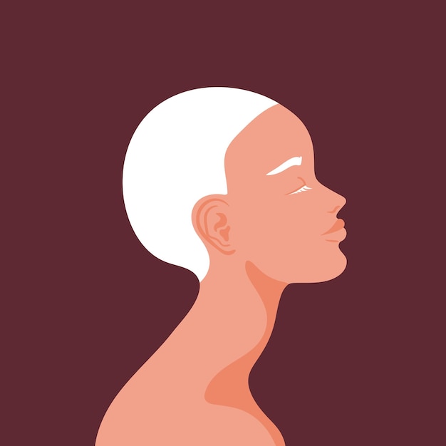 Retrato de uma bela mulher albina Perfil de uma jovem mulher