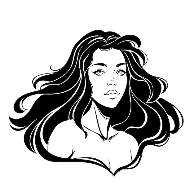 retrato de uma garota bonita com cabelos longos