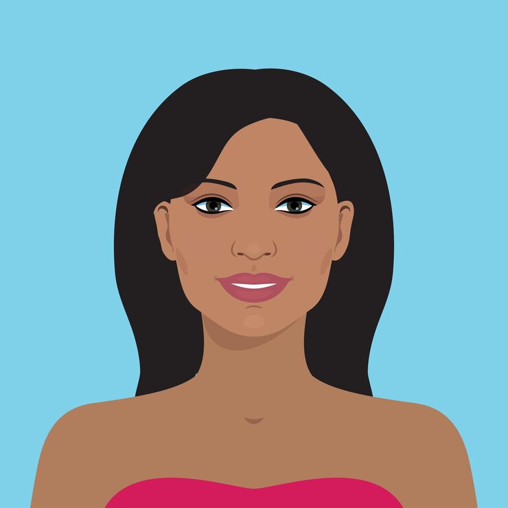 Vetor retrato de uma jovem indiana sorridente