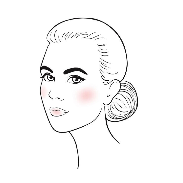 Vetor retrato de uma jovem mulher bonita com cabelo comprido