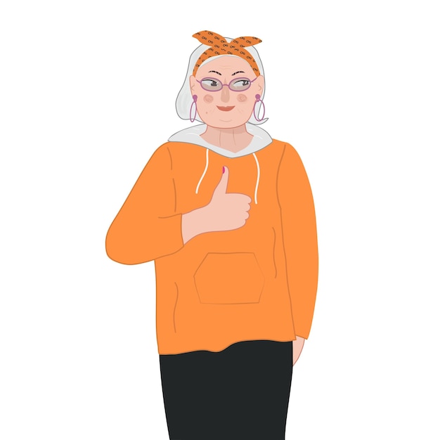 Retrato de uma mulher de cabelos grisalhos idosa vestindo roupas casuais elegantes e acessórios roupa de moda de