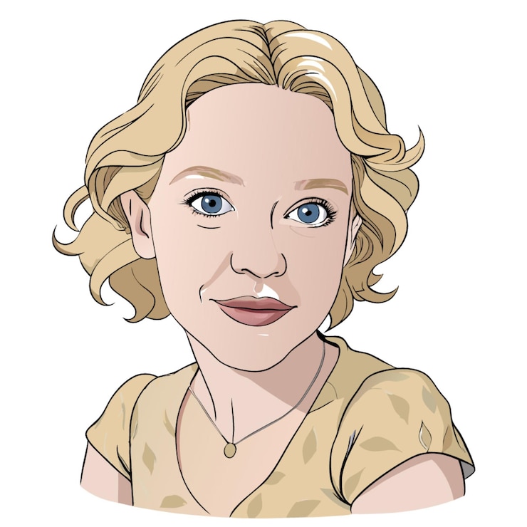 Vetor retrato de uma mulher loira