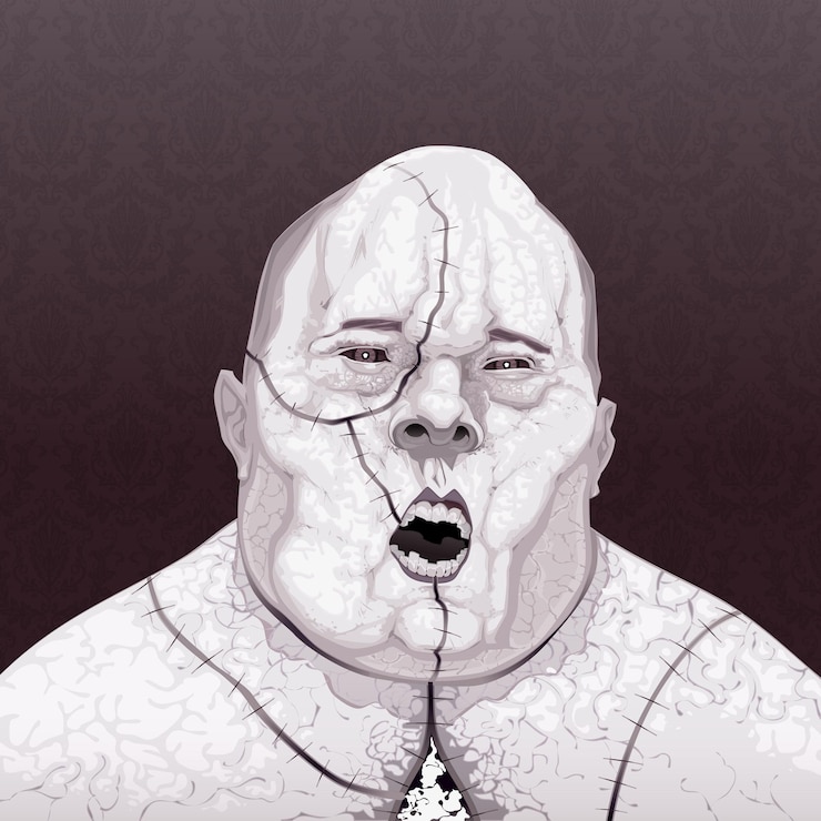 Vetor retrato de zumbi