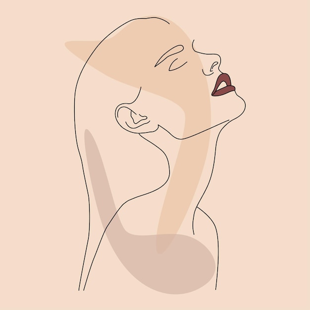 Retrato feminino abstrato A arte moderna do minimalismo Uma linda mulher