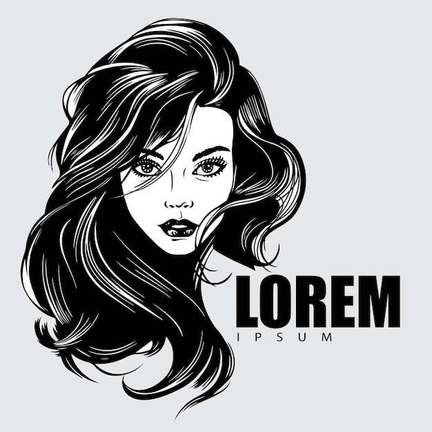 Retrato feminino em preto e branco