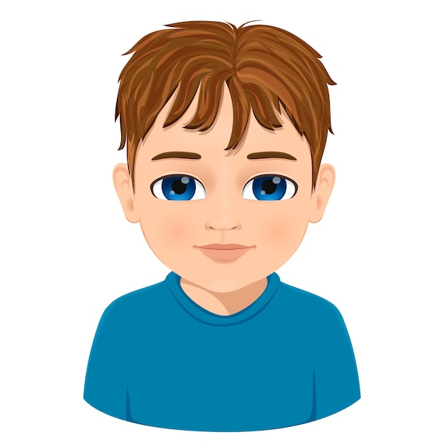 Retrato ou rosto de um menino bonito e sorridente