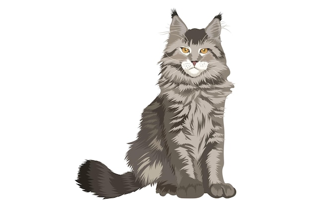 Retrato solo de maine coon