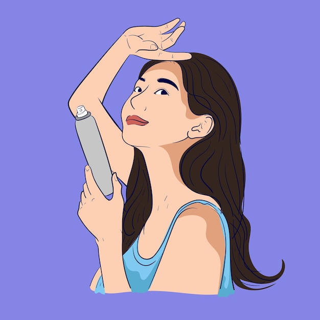 Retratos de beleza de uma bela jovem segurando uma garrafa de creme cosmético em branco Modelo de moda