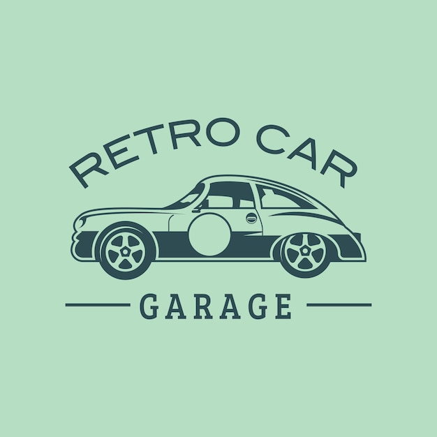 Retro car garage logo vector